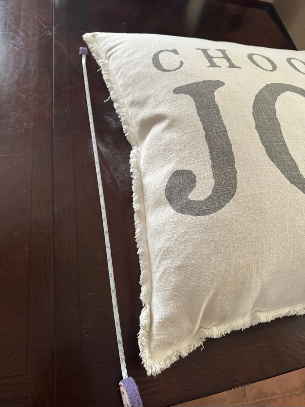 28” Square Choose Joy Neutral Decorative Throw Pillow - Cream with Gray Text